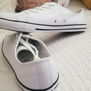 White Leather Converse Chucks 8